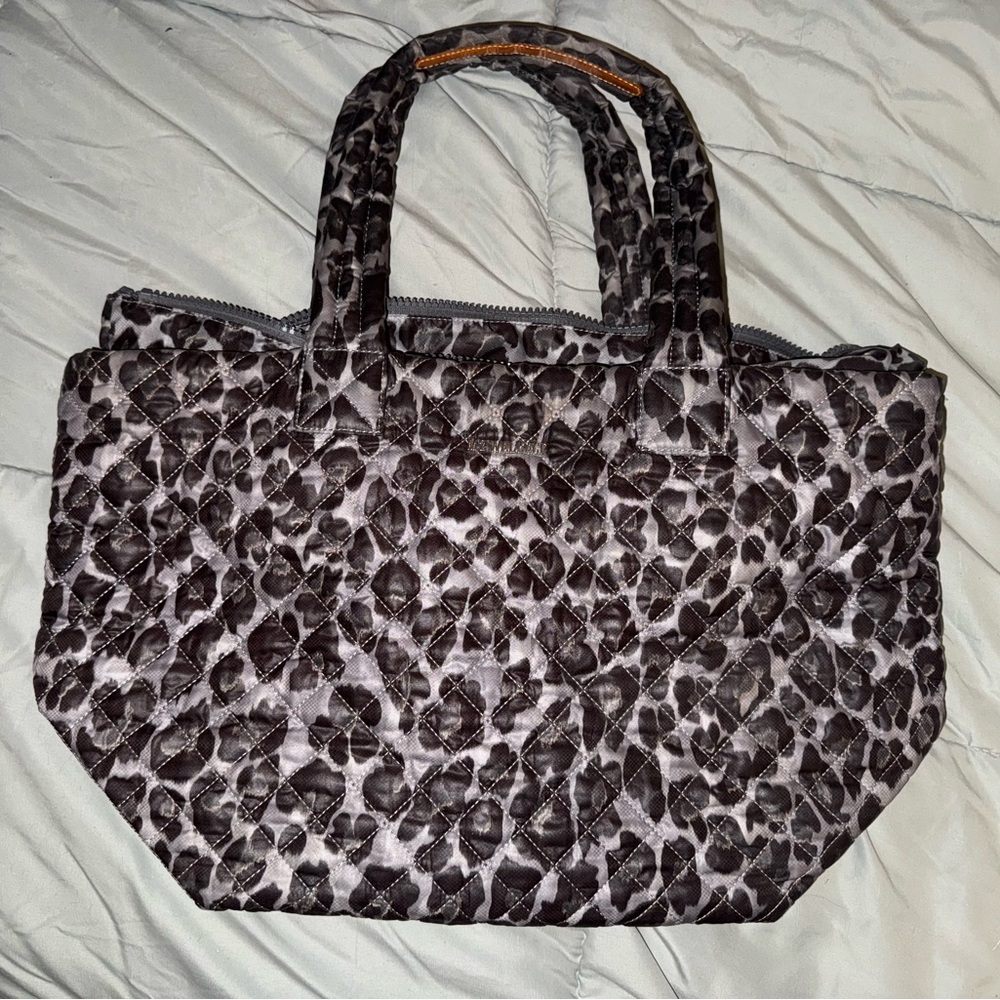 Quilted Leopard Print Tote Bag